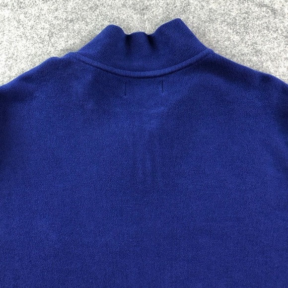 Polo Ralph Lauren Mens L Blue Cotton Quarter Zip Pullover Sweater - Picture 4 of 10